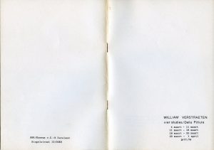 'Vier studies / Della Pitture', 1978; 21 x 15 cm. 10 pagina's + omslag; zwart-wit  30 ex. genummerd - gesigneerd.