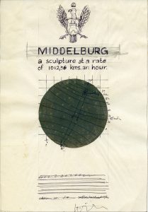 Werken in de tentoontoonstelling:  10 steden (studie) / 40 x 30 cm. 10x