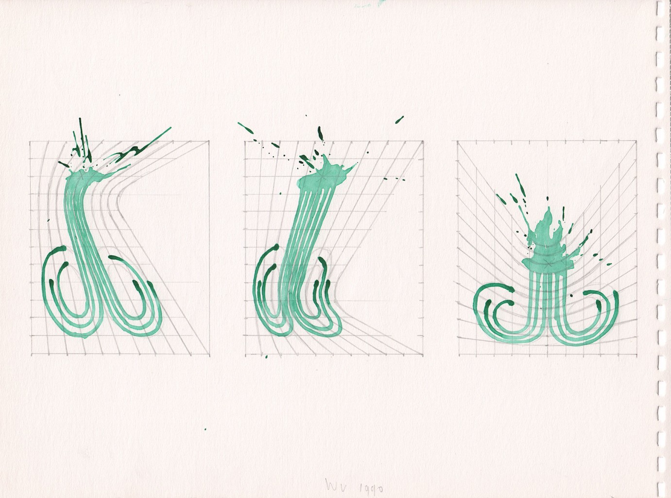 Sketchbook 1990  28,1 x 37,9 cm  14 pages  33 drawings