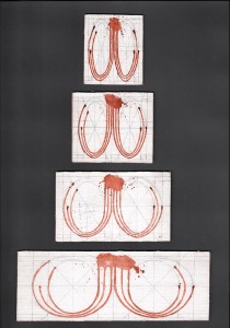1991 Study for exhibition in Phoebus gallery,Rotterdam  7,9 x 7,5 cm/ 9 x 10,5 cm/ 9 x 15 cm/ 9 x 25 cm
