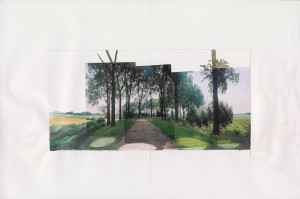 'Valdijk', 2002. Fotocollage, potlood en aquarel op aquarelpapier.