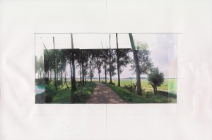 'Valdijk', 2002. Fotocollage, potlood en aquarel op aquarelpapier.