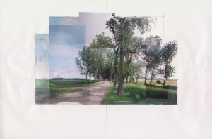 'Valdijk', 2002. Fotocollage, potlood en aquarel op aquarelpapier.