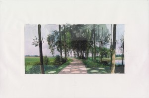 'Valdijk', 2002. Fotocollage, potlood en aquarel op aquarelpapier.