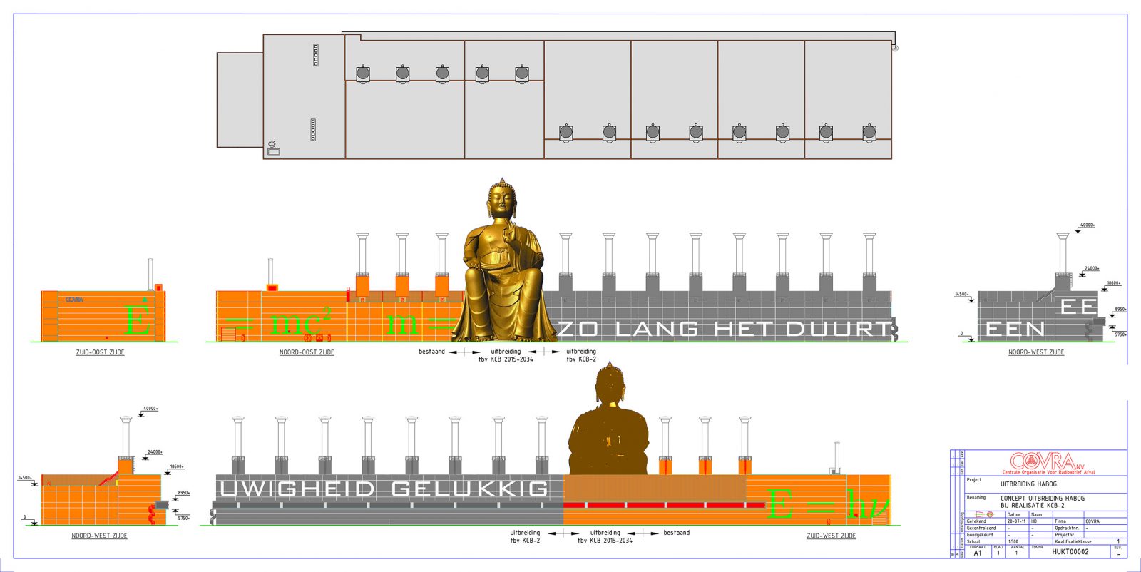 Ontwerp voor uitbreiding HABOG met 2040 - 2140 met Gouden Boeddha