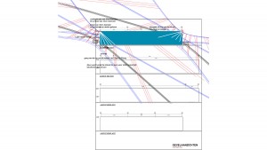 Shadow calculations for the south-east wall of the facility for April 21 and August 22.