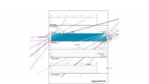 Shadow calculation for the south-west wall of the facility for April 21 and August 22.