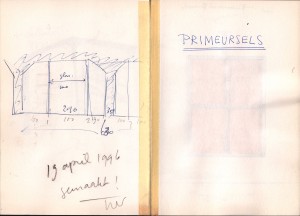 First sketches for 'Primeursels', 1996  21,4 x 14,7 cm.