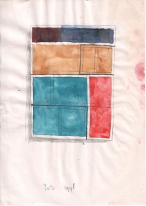 Studie Western Wall painting 1998  29,7 x 21 cm