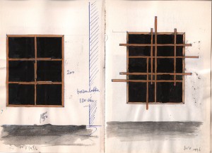 First sketches for 'Metro Station', 1996  21,4 x 14,7 cm.