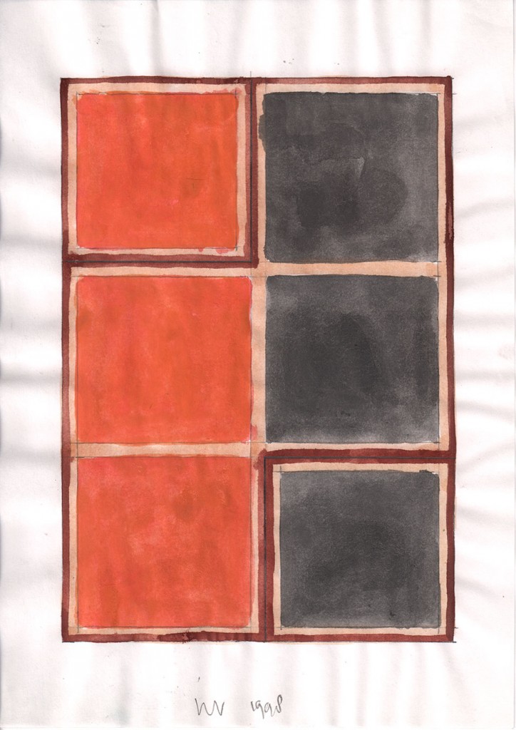 Studie oktober 1998 potlood en viltstift op papier  29,7 x 21 cm.