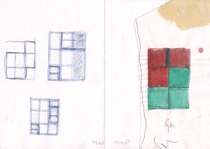 Studie oktober 1998 potlood en viltstift op papier  21 x 29,7 cm.