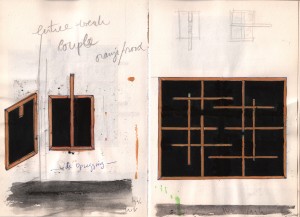 First sketches for 'Metro Station', 1996  21,4 x 14,7 cm.