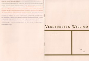 Publicatie 'William Verstraeten', 1999, 8 pages, 26 x 19 cm.