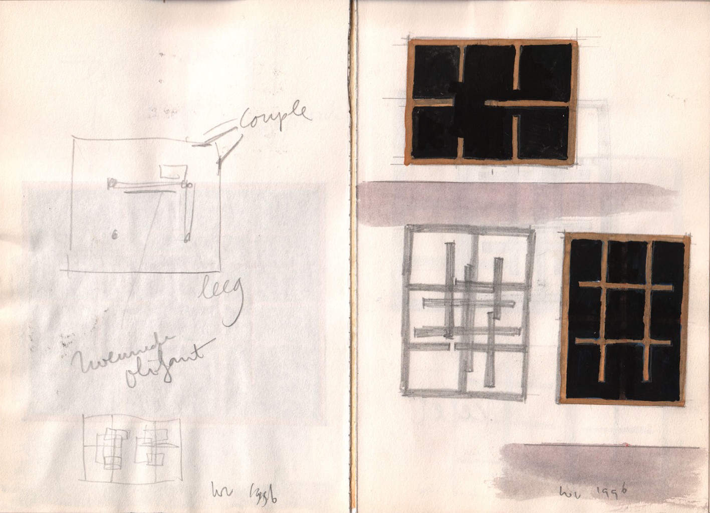 First sketches for 'Metro Station', 1996  21,4 x 14,7 cm.