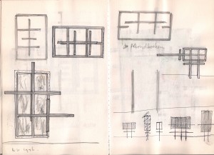 First sketches for 'Metro Station', 1996  21,4 x 14,7 cm.