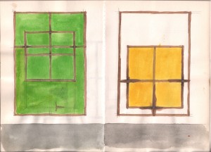 First sketches for 'Primeursels', 1996  21,4 x 14,7 cm.